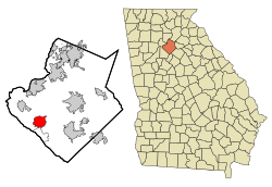 Gwinnett County Georgia Incorporated and Unincorporated areas Lilburn Highlighted